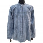 Hakim Yaka Tek Cepli Kışlık Gömlek - Mavi Kareli