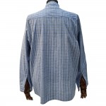 Hakim Yaka Tek Cepli Kışlık Gömlek - Mavi Kareli