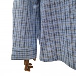 Hakim Yaka Tek Cepli Kışlık Gömlek - Mavi Kareli