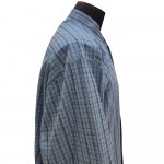 Hakim Yaka Tek Cepli Kışlık Gömlek - Mavi Kareli