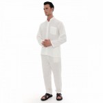 Hakim Yaka Müslin Gömlek - Beyaz Hakim Yaka Müslin Gömlek - Beyaz