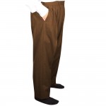 4 Pileli Flanel Kışlık Pantolon Şalvar - Açık Kahve