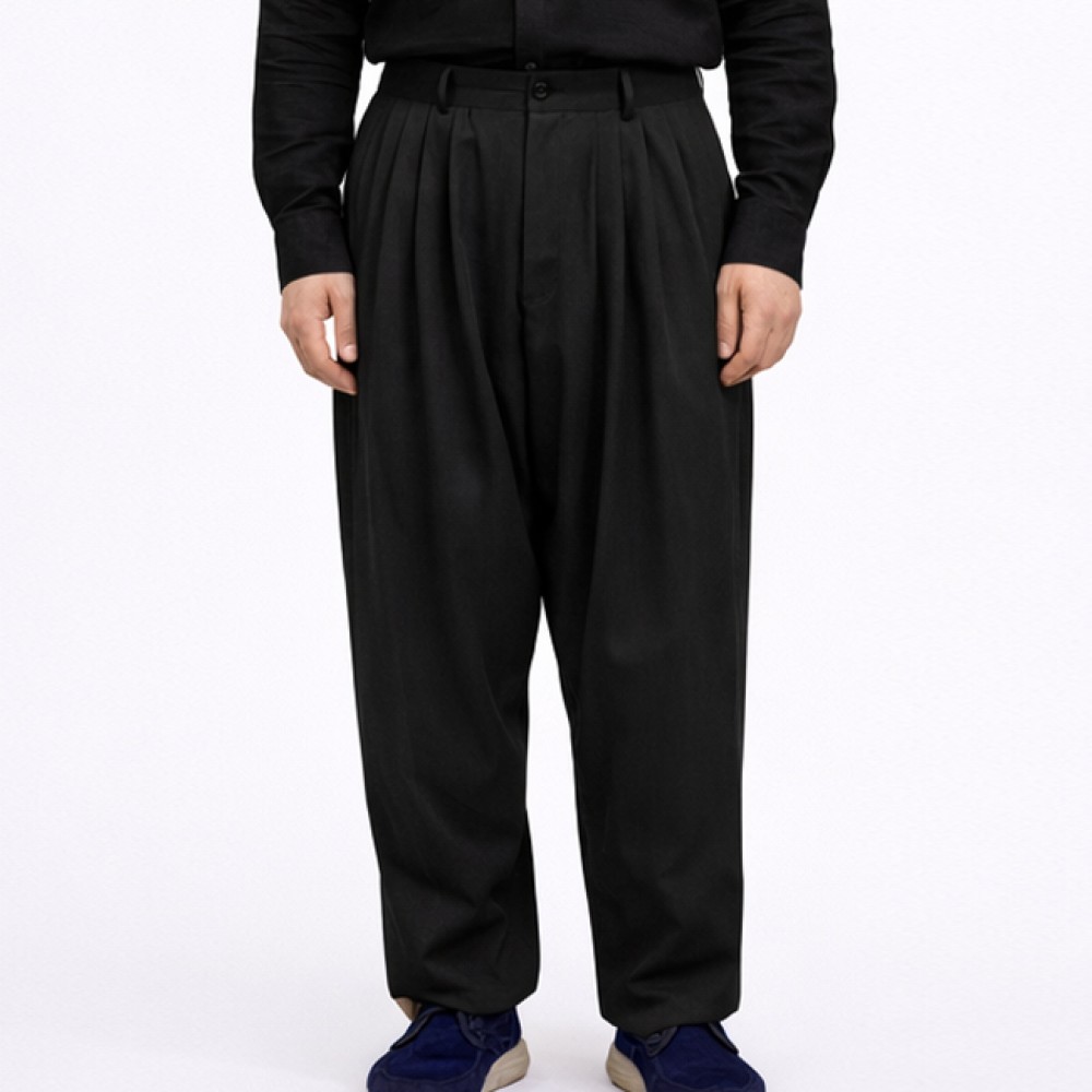 5 Pile Poliviskon Mevsimlik Şalvar - Siyah 5 Pile Poliviskon Mevsimlik Şalvar - Siyah