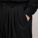 5 Pile Poliviskon Mevsimlik Şalvar - Siyah 5 Pile Poliviskon Mevsimlik Şalvar - Siyah