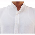 Hakim Yaka Ayrobin Kumaş Gömlek - Beyaz