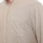 Hakim Yaka Bambu Keten Gömlek Bej