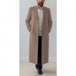 Ceket Yaka Kışlık Kaşe Palto Cübbe - Taba Kahve