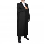 Ceket Yaka Tam Astarlı Mevsimlik Cübbe - Siyah