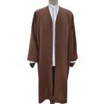 Petek Kumaş Buhara Puntolu Cübbe - Kahverengi