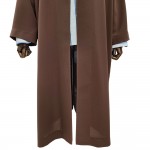 Petek Kumaş Buhara Puntolu Cübbe - Kahverengi