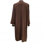 Petek Kumaş Buhara Puntolu Cübbe - Kahverengi