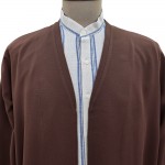 Petek Kumaş Buhara Puntolu Cübbe - Kahverengi