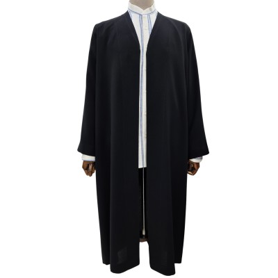 Petek Kumaş Buhara Puntolu Cübbe - Siyah