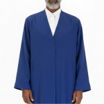 Buhara Yaka Yarım Astarlı Cübbe Mavi