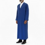 Buhara Yaka Yarım Astarlı Cübbe Mavi