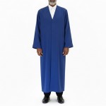 Buhara Yaka Yarım Astarlı Cübbe Mavi