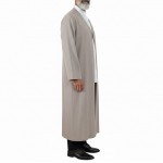 Petek Kumaş Buhara Puntolu Cübbe  - Sütlü Kahve