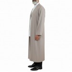 Petek Kumaş Buhara Puntolu Cübbe  - Sütlü Kahve