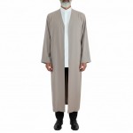 Petek Kumaş Buhara Puntolu Cübbe  - Sütlü Kahve