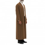 Petek Kumaş Buhara Puntolu Cübbe - Kahverengi