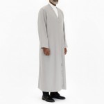 Buhara Yaka Yarım Astarlı Cübbe Gri