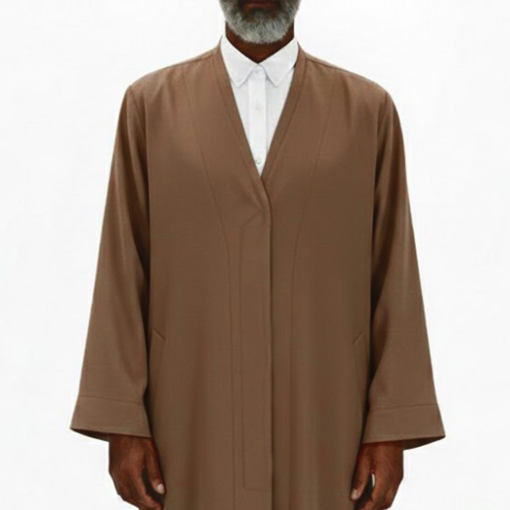 Buhara Yaka Yarım Astarlı Cübbe Kahverengi Buhara Yaka Yarım Astarlı Cübbe Kahverengi