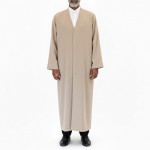 Buhara Yaka Yarım Astarlı Cübbe Bej