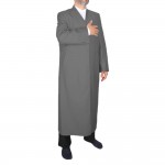 Buhara Yaka Tam Astarlı Cübbe Mevsimlik - Koyu Gri