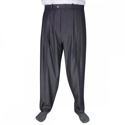 4 Pileli Şalvar Pantolon Füme