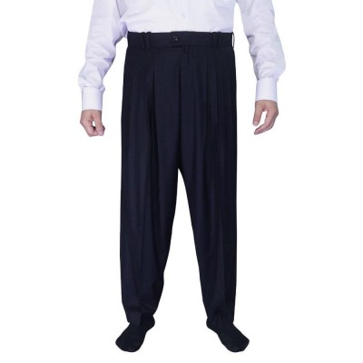 4 Pileli Şalvar Pantolon Koyu Lacivert