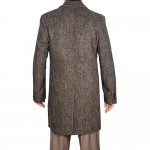 Erkek Kaşe Kaban Açık Kahverengi Balık Sırtı