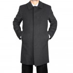 Erkek Kaşe Kaban Koyu Gri