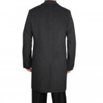 Erkek Kaşe Kaban Koyu Gri