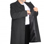 Erkek Kaşe Kaban Koyu Gri