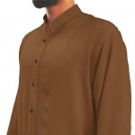 Hakim Yaka Ayrobin Kumaş Gömlek - Kahve