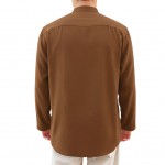 Hakim Yaka Ayrobin Kumaş Gömlek - Kahve