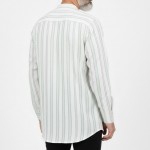 Hakim Yaka 3 Düğmeli Keten Noktalı Gömlek - Yeşil