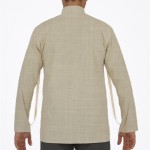 Hakim Yaka Keten 4 Cepli (Talebe) Gömlek - Bej Kırçıllı