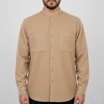 Hakim Yaka 2 Cepli Kışlık Gömlek - Bej / Açık Kahve