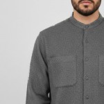 Hakim Yaka Keten 4 Cepli Kışlık (Talebe) Gömlek - Gri