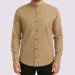 Hakim Yaka 2 Cepli Kışlık Gömlek - Bej / Açık Kahve