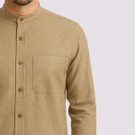 Hakim Yaka 2 Cepli Kışlık Gömlek - Bej / Açık Kahve