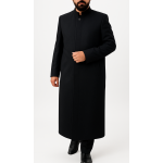 Hakim Yaka Tam Astarlı Kışlık Kaşe Cübbe - Siyah