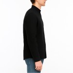 Hakim Yaka Müslin Manşetli Gömlek - Siyah