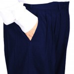 4 Pileli Flanel Kışlık Pantolon Şalvar - Koyu Lacivert