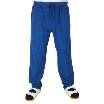 Lastikli Keten Şalvar Lacivert