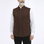 Hakim Yaka 2 Cepli Fermuarlı Kışlık Yelek - Kahverengi