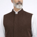 Hakim Yaka 2 Cepli Fermuarlı Kışlık Yelek - Kahverengi